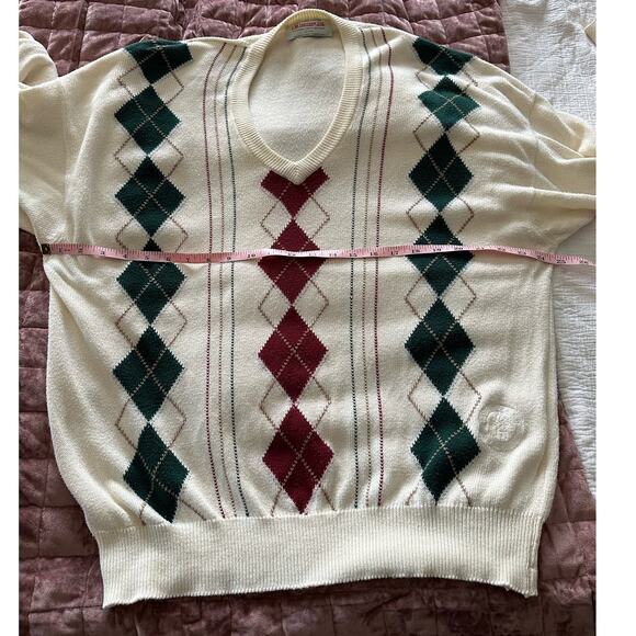 J.M. Inerney Argyle 100% Cotton Sweater Made in Scotland SIze 112/44 - Picture 8 of 11